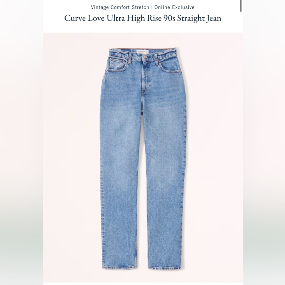 Abercrombie Curve Love Ultra High Rise 90s Straight Jean women’s jeans size 26